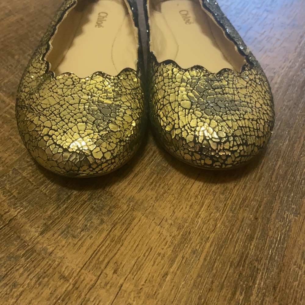 Chloe girls ballet gold party shoes - Picture 2 of 4